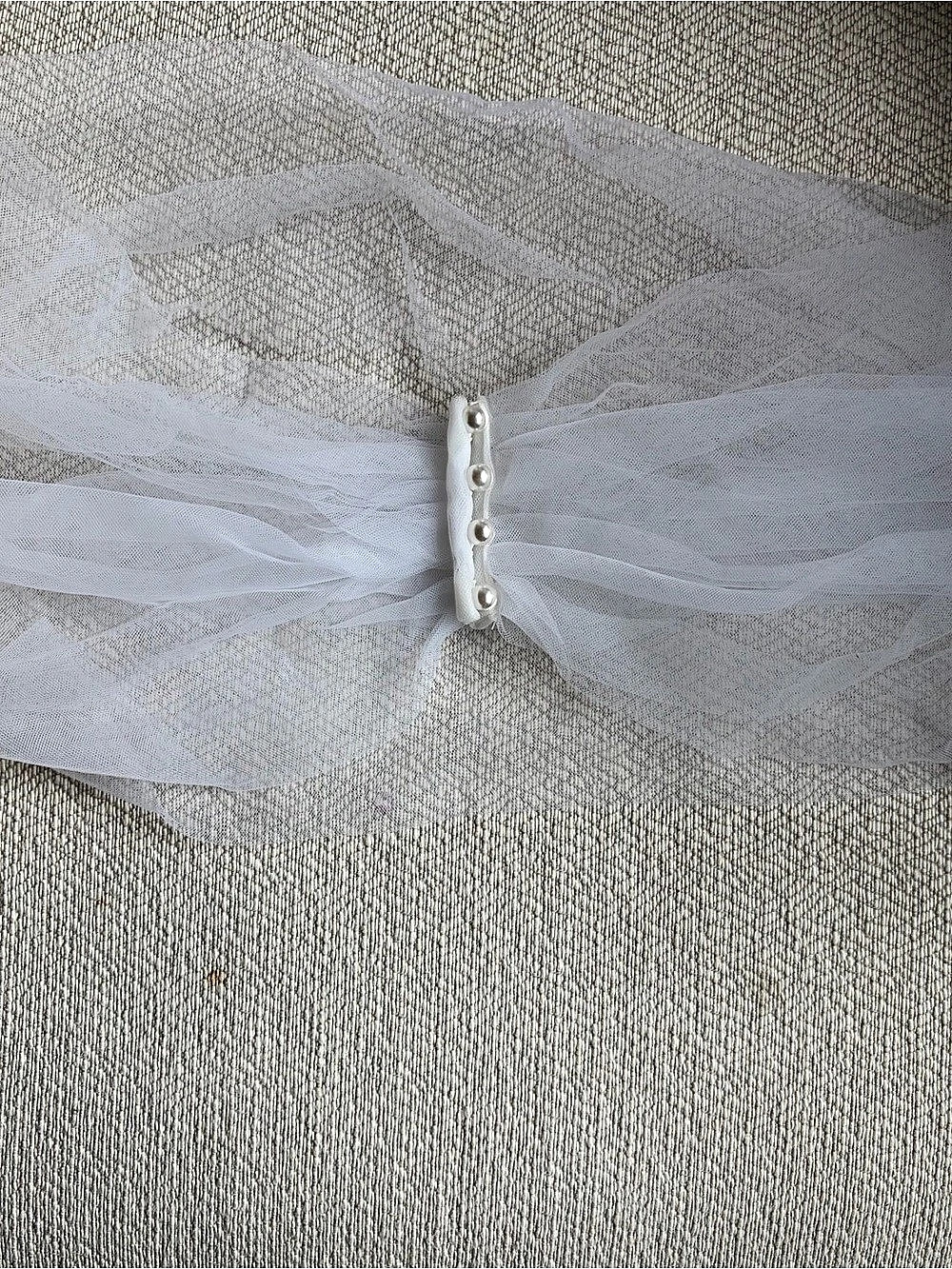 White Tulle Bridal Shawl